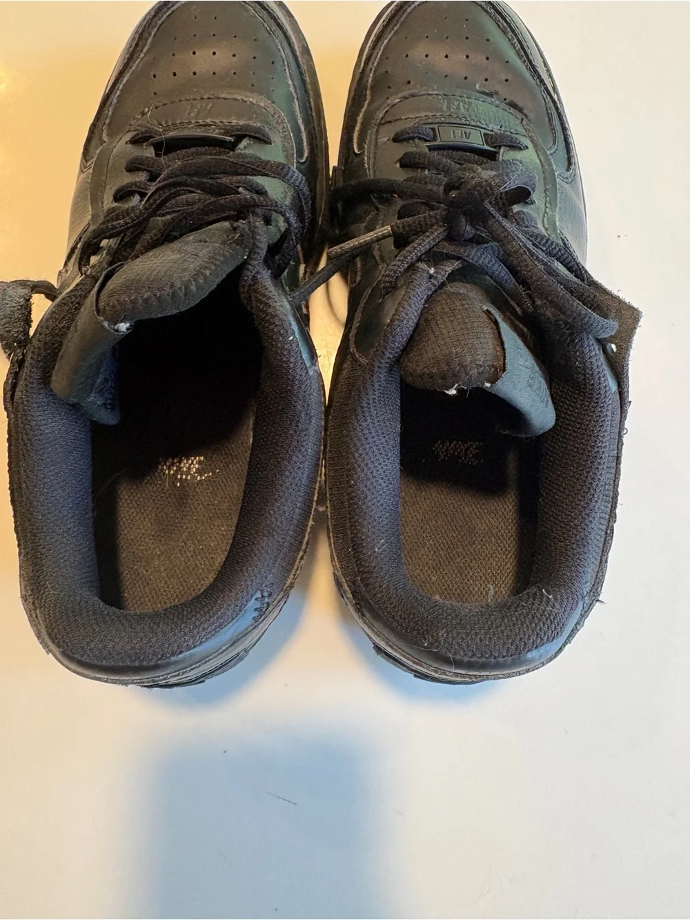Nike Men’s Air Force 1 Low All-Black Leather Sneakers